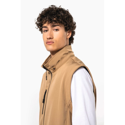 Unisex 3-layer softshell hooded jacket with removable sleeves